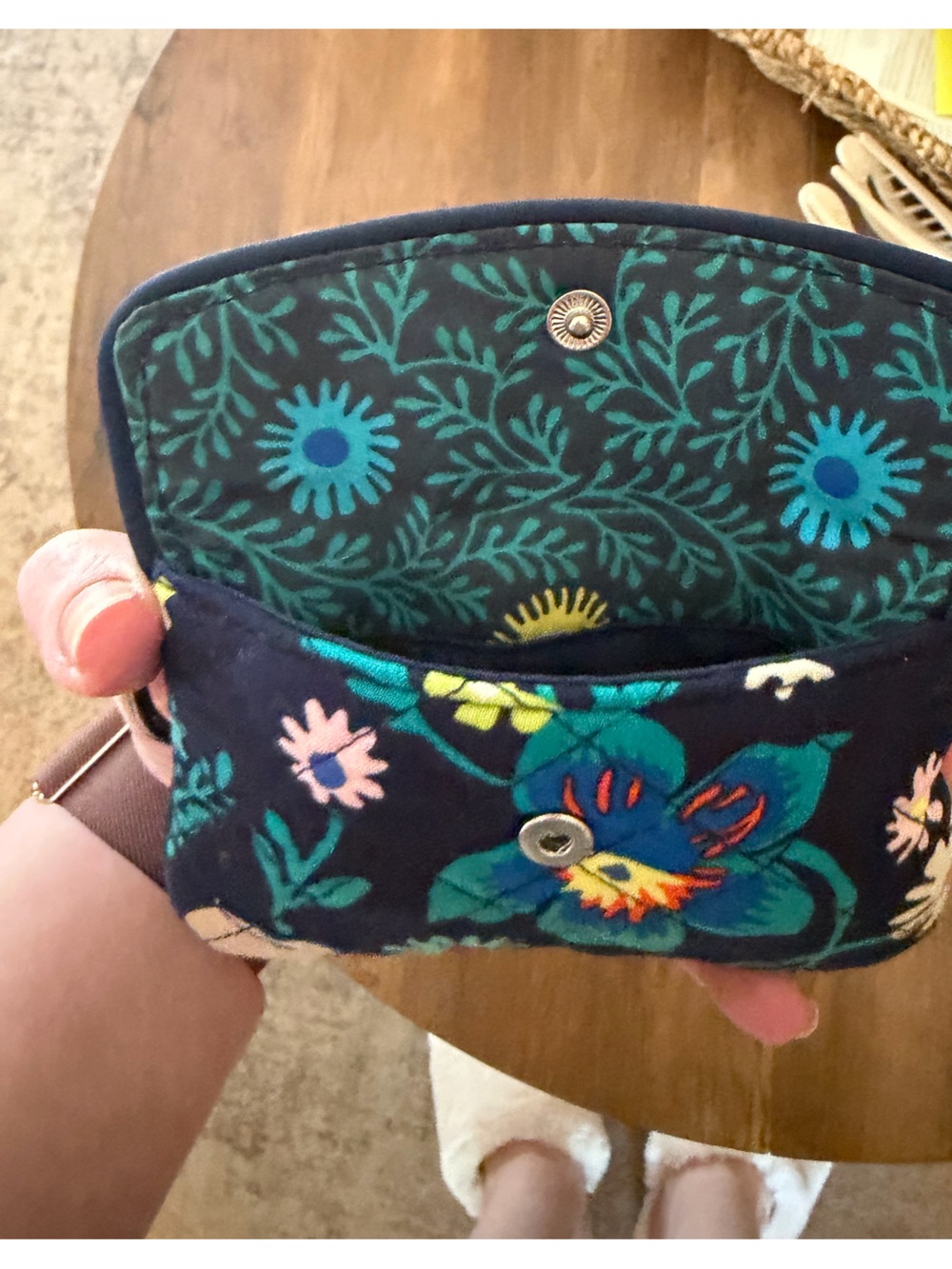 Vera Bradley Wristlet Keychain - Midnight Blue Floral - Picture 3 of 3